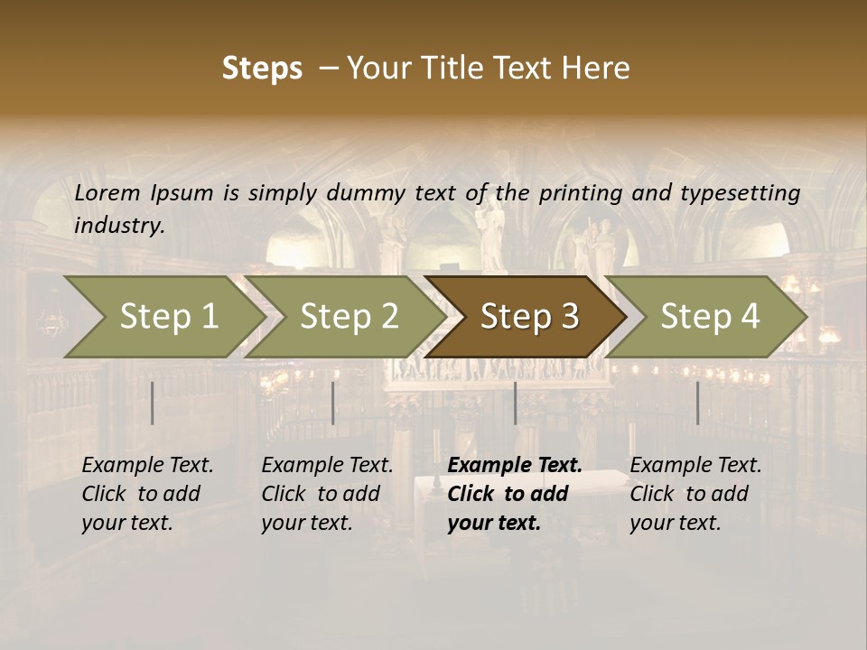 Interior Of A Gothic Church In Barcelona, Spain PowerPoint Template