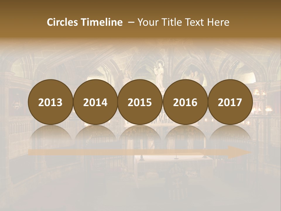 Interior Of A Gothic Church In Barcelona, Spain PowerPoint Template