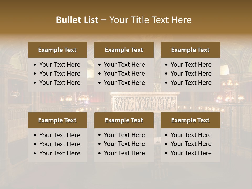 Interior Of A Gothic Church In Barcelona, Spain PowerPoint Template