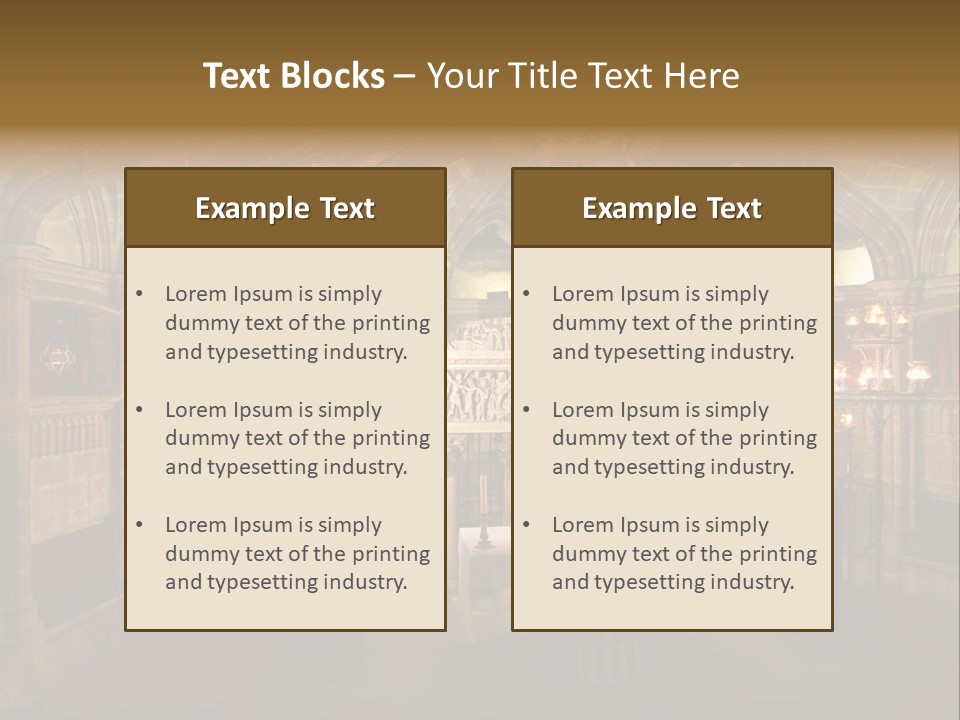 Interior Of A Gothic Church In Barcelona, Spain PowerPoint Template