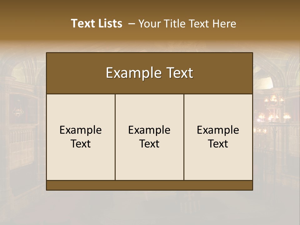 Interior Of A Gothic Church In Barcelona, Spain PowerPoint Template
