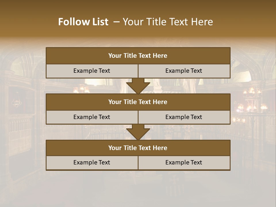 Interior Of A Gothic Church In Barcelona, Spain PowerPoint Template