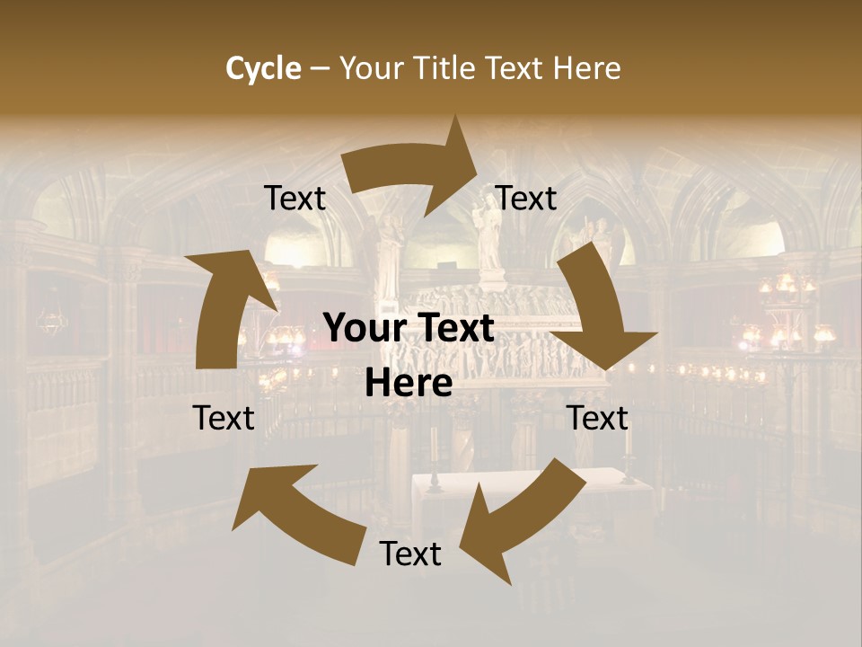 Interior Of A Gothic Church In Barcelona, Spain PowerPoint Template