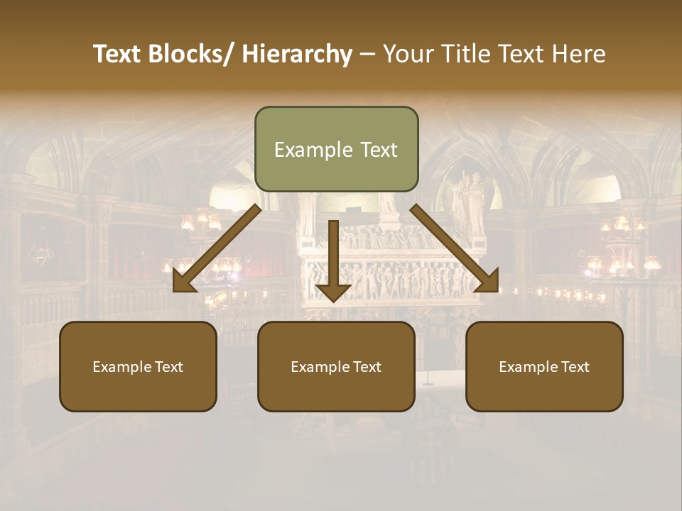 Interior Of A Gothic Church In Barcelona, Spain PowerPoint Template