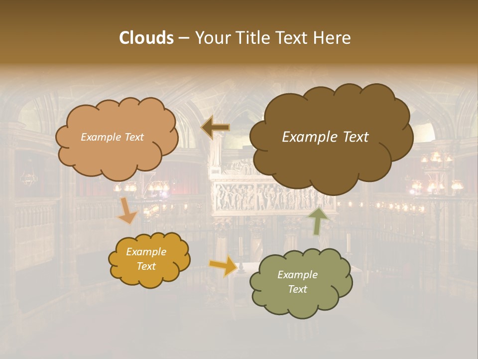 Interior Of A Gothic Church In Barcelona, Spain PowerPoint Template