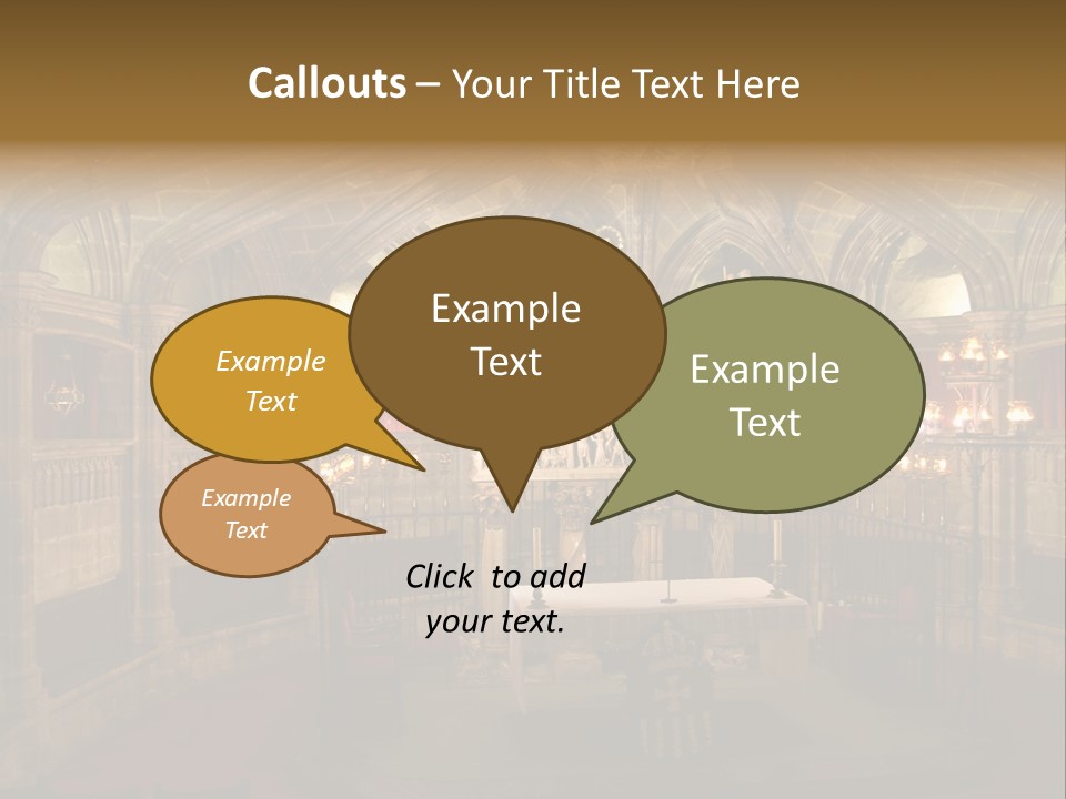 Interior Of A Gothic Church In Barcelona, Spain PowerPoint Template