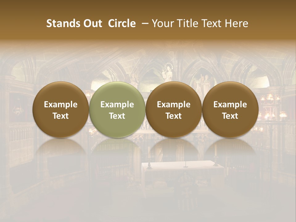 Interior Of A Gothic Church In Barcelona, Spain PowerPoint Template