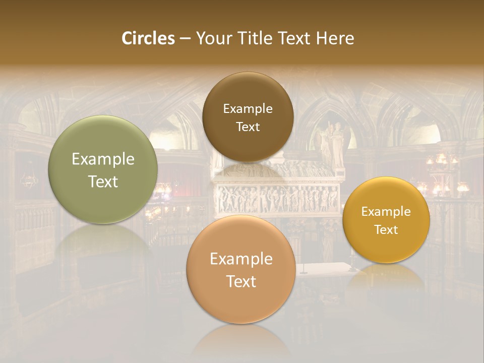 Interior Of A Gothic Church In Barcelona, Spain PowerPoint Template