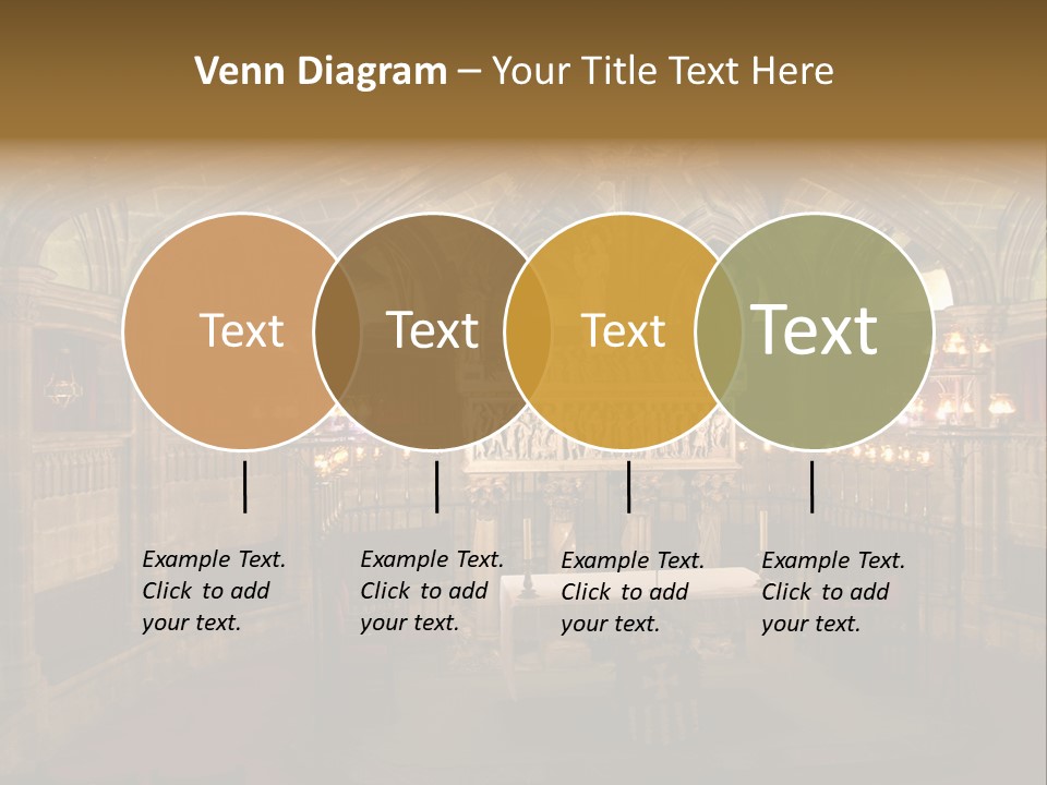 Interior Of A Gothic Church In Barcelona, Spain PowerPoint Template