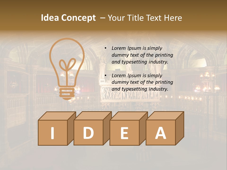 Interior Of A Gothic Church In Barcelona, Spain PowerPoint Template