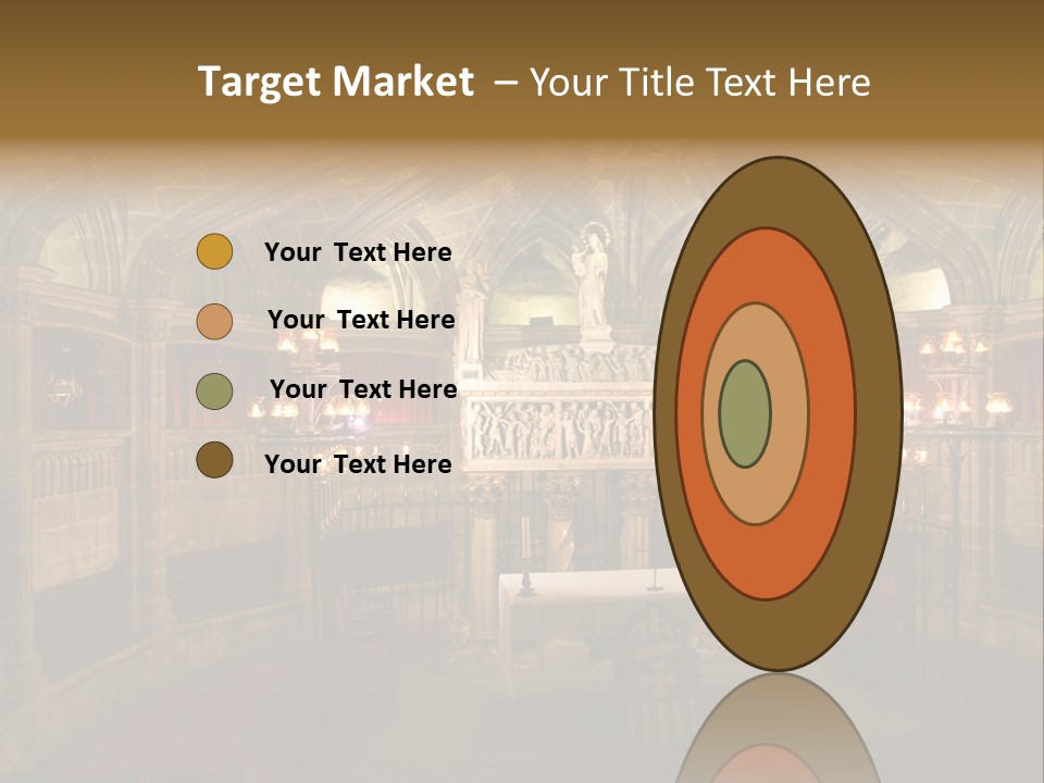 Interior Of A Gothic Church In Barcelona, Spain PowerPoint Template