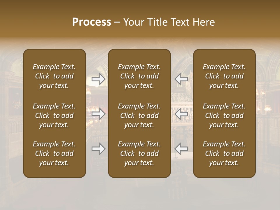 Interior Of A Gothic Church In Barcelona, Spain PowerPoint Template