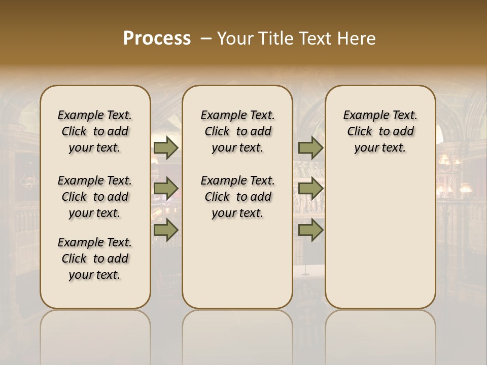 Interior Of A Gothic Church In Barcelona, Spain PowerPoint Template