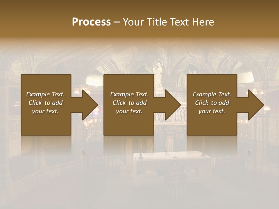 Interior Of A Gothic Church In Barcelona, Spain PowerPoint Template