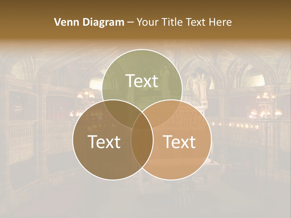 Interior Of A Gothic Church In Barcelona, Spain PowerPoint Template