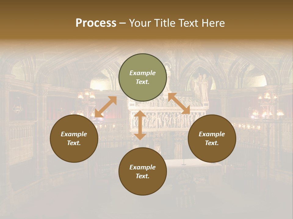 Interior Of A Gothic Church In Barcelona, Spain PowerPoint Template