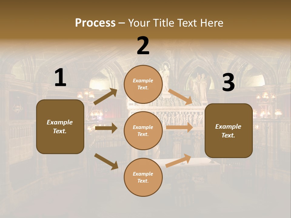 Interior Of A Gothic Church In Barcelona, Spain PowerPoint Template