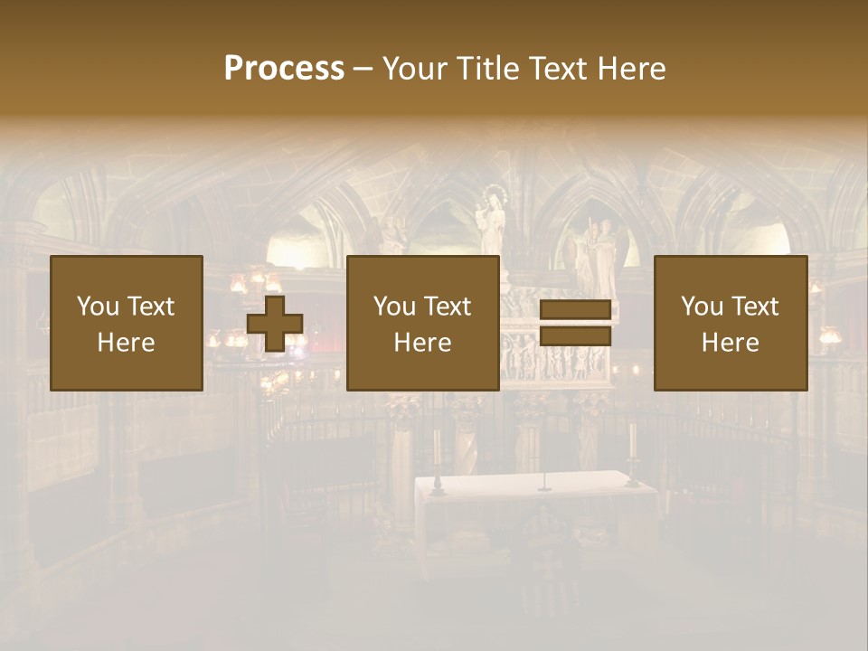 Interior Of A Gothic Church In Barcelona, Spain PowerPoint Template
