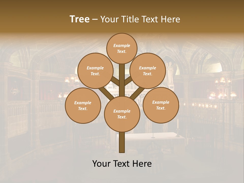 Interior Of A Gothic Church In Barcelona, Spain PowerPoint Template