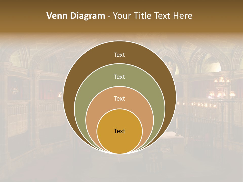 Interior Of A Gothic Church In Barcelona, Spain PowerPoint Template