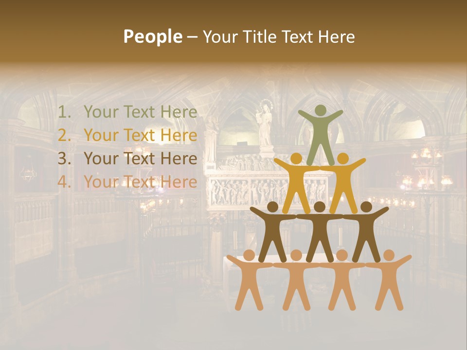 Interior Of A Gothic Church In Barcelona, Spain PowerPoint Template