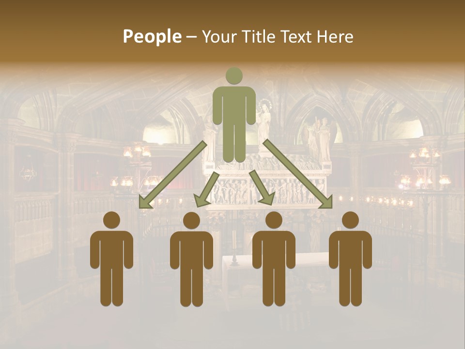 Interior Of A Gothic Church In Barcelona, Spain PowerPoint Template