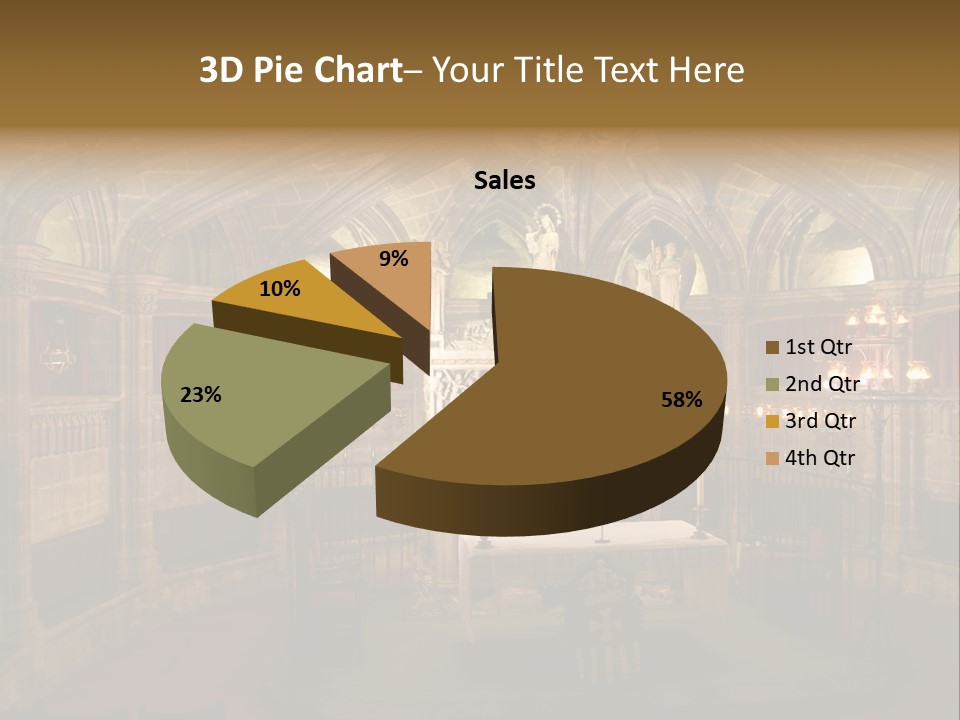 Interior Of A Gothic Church In Barcelona, Spain PowerPoint Template