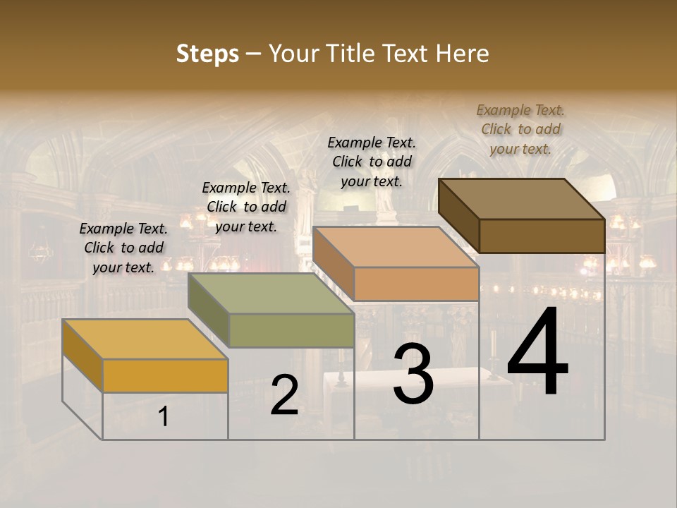 Interior Of A Gothic Church In Barcelona, Spain PowerPoint Template