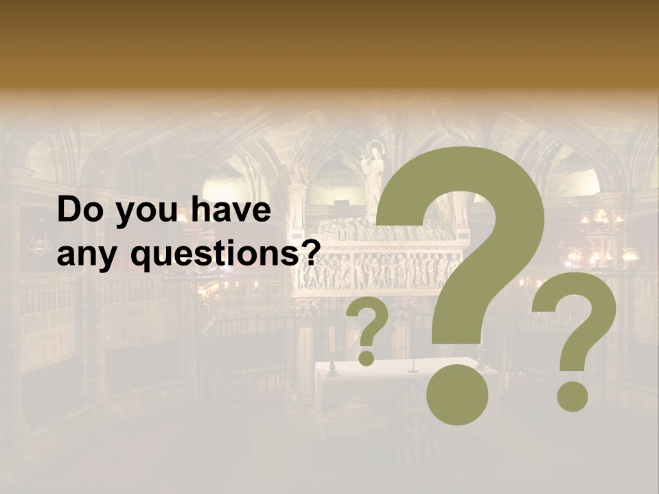 Interior Of A Gothic Church In Barcelona, Spain PowerPoint Template