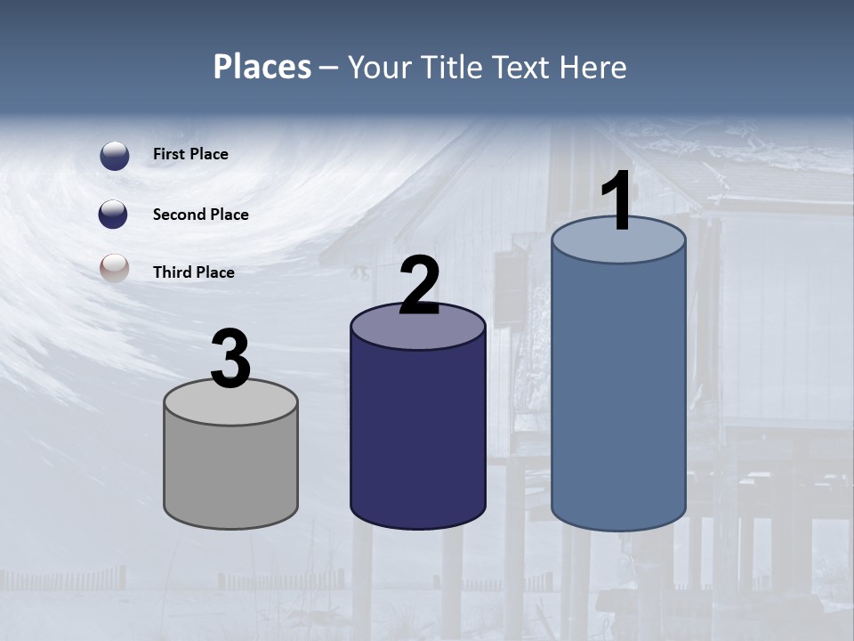 Hurricane Damaged Coastal Home With Storm Overlay PowerPoint Template