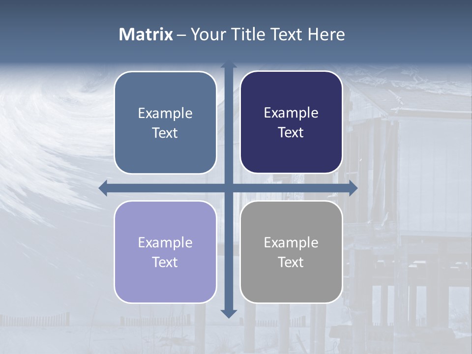 Hurricane Damaged Coastal Home With Storm Overlay PowerPoint Template