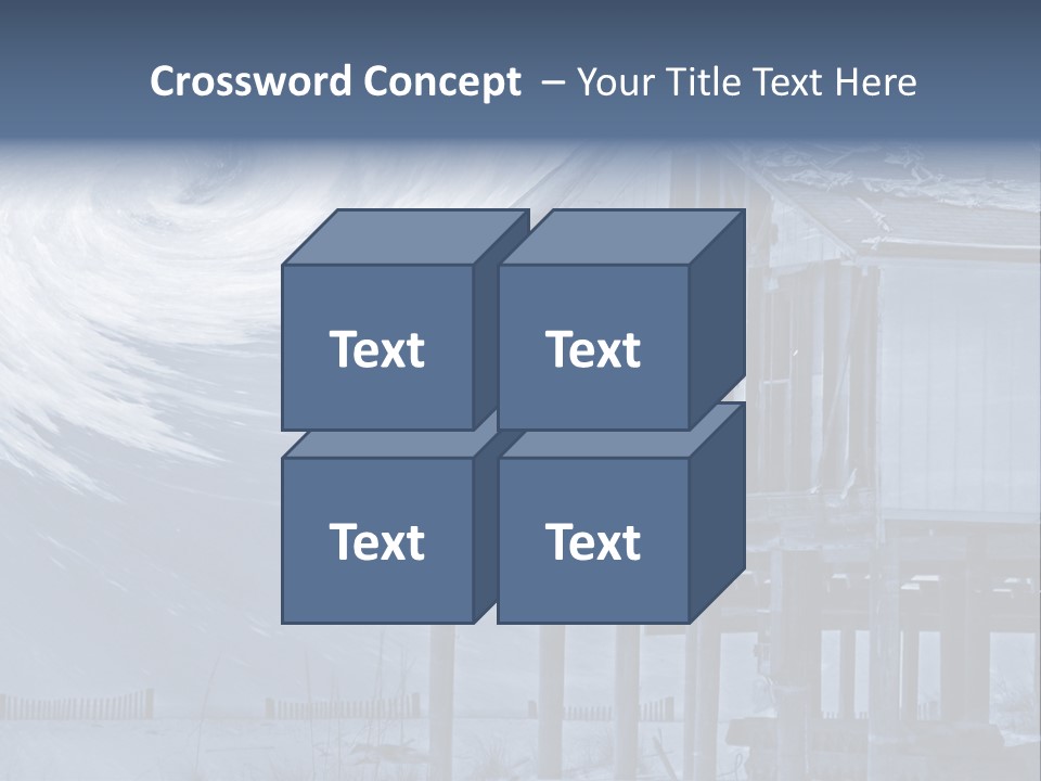 Hurricane Damaged Coastal Home With Storm Overlay PowerPoint Template