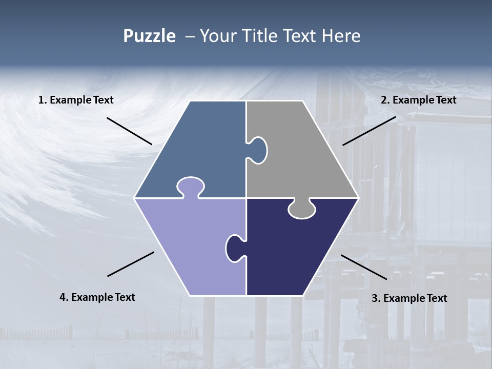 Hurricane Damaged Coastal Home With Storm Overlay PowerPoint Template