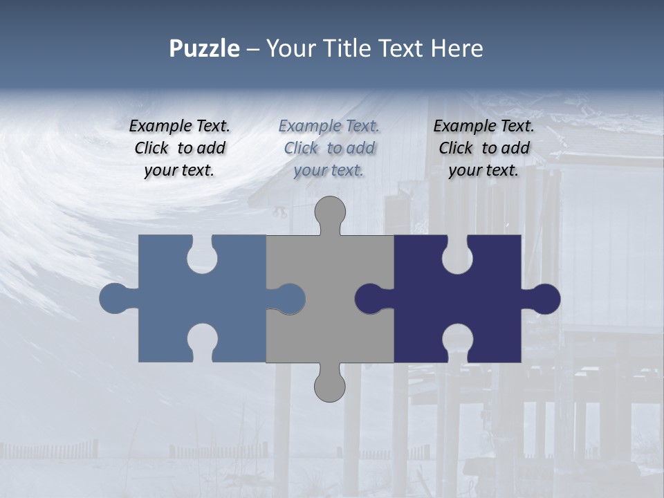 Hurricane Damaged Coastal Home With Storm Overlay PowerPoint Template