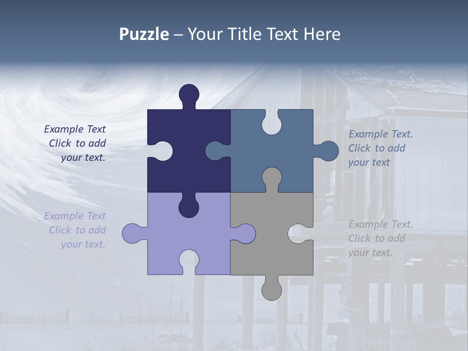 Hurricane Damaged Coastal Home With Storm Overlay PowerPoint Template