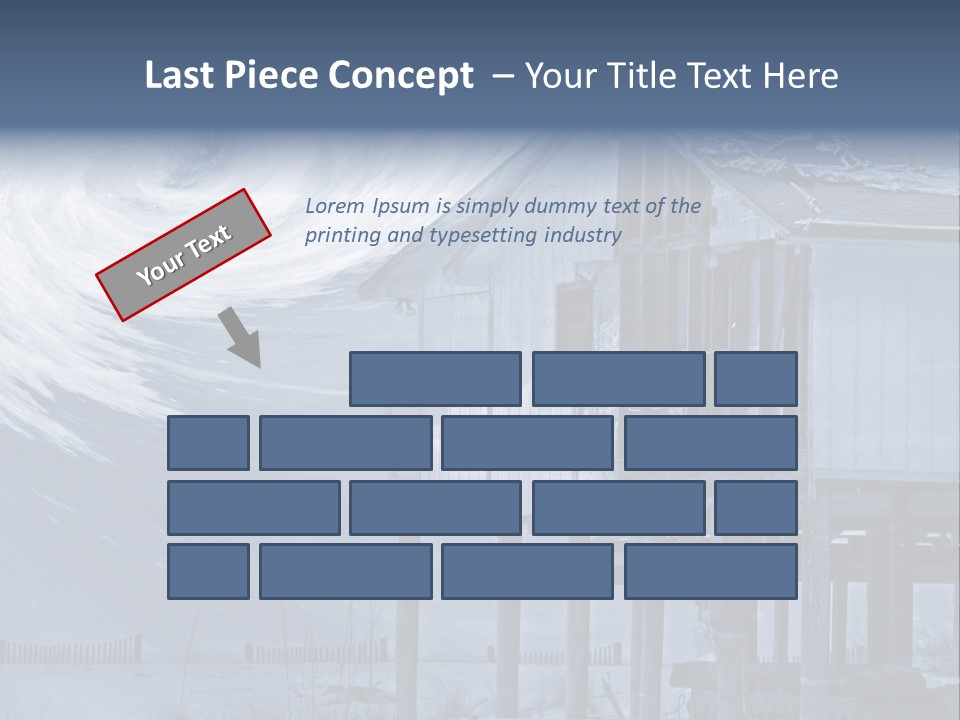 Hurricane Damaged Coastal Home With Storm Overlay PowerPoint Template