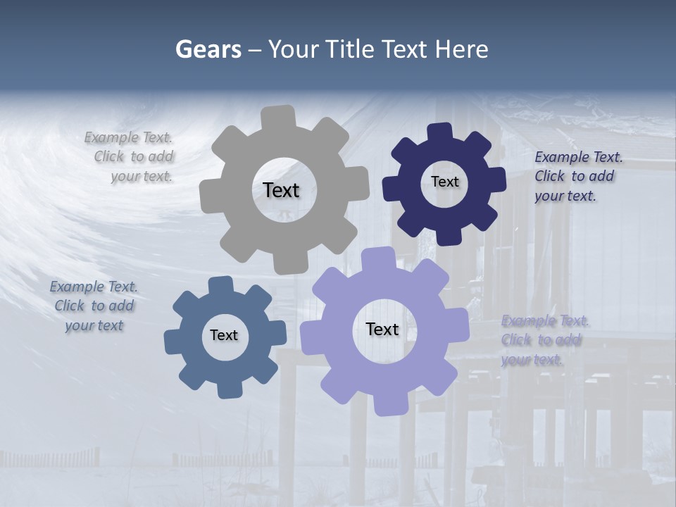 Hurricane Damaged Coastal Home With Storm Overlay PowerPoint Template