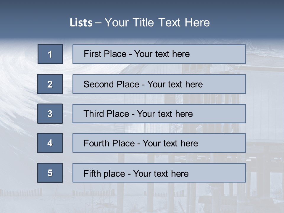 Hurricane Damaged Coastal Home With Storm Overlay PowerPoint Template