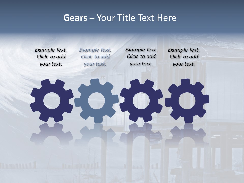 Hurricane Damaged Coastal Home With Storm Overlay PowerPoint Template