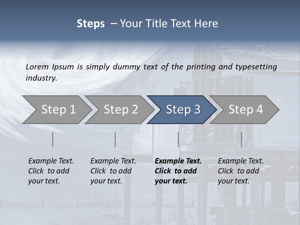 Hurricane Damaged Coastal Home With Storm Overlay PowerPoint Template