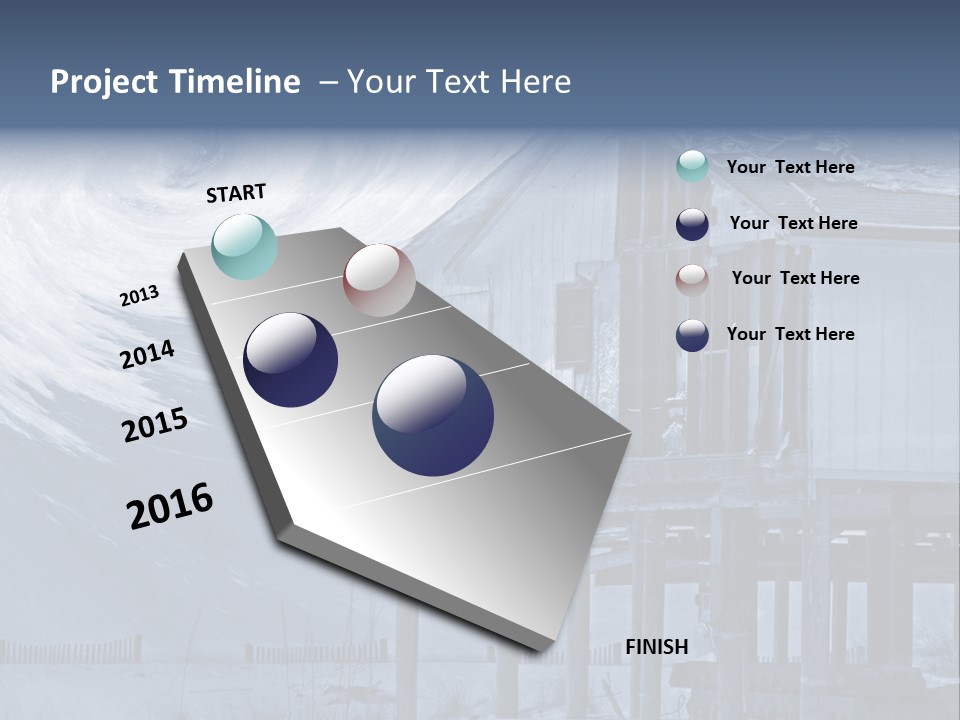 Hurricane Damaged Coastal Home With Storm Overlay PowerPoint Template