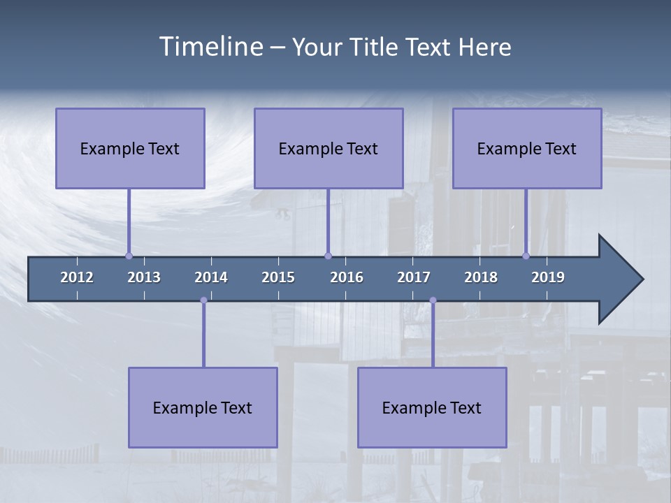 Hurricane Damaged Coastal Home With Storm Overlay PowerPoint Template