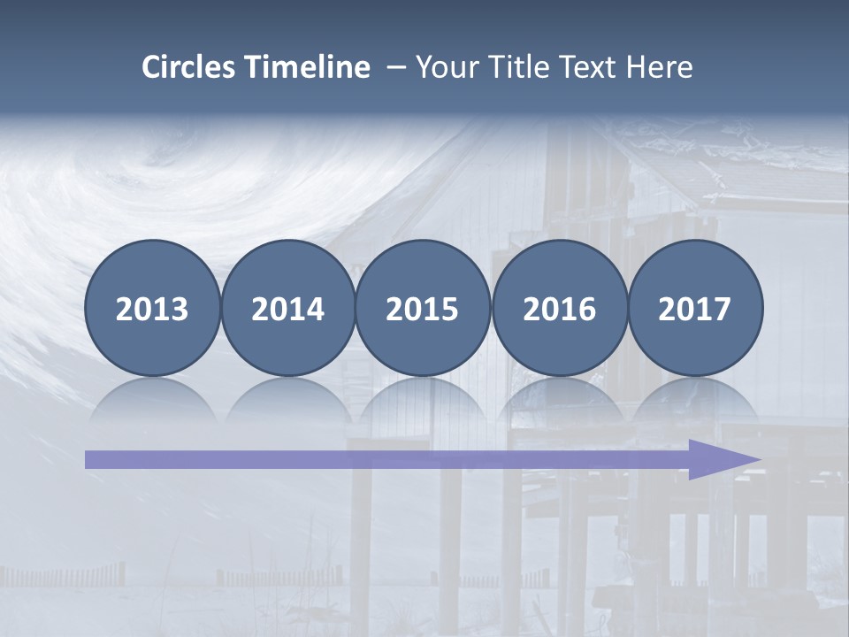 Hurricane Damaged Coastal Home With Storm Overlay PowerPoint Template