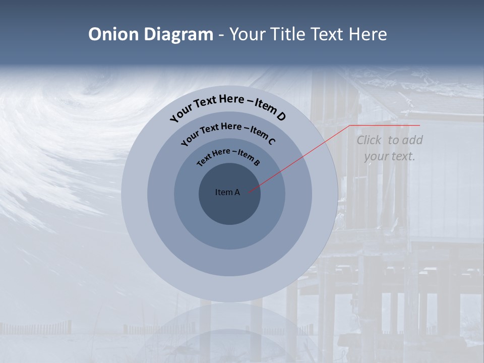 Hurricane Damaged Coastal Home With Storm Overlay PowerPoint Template