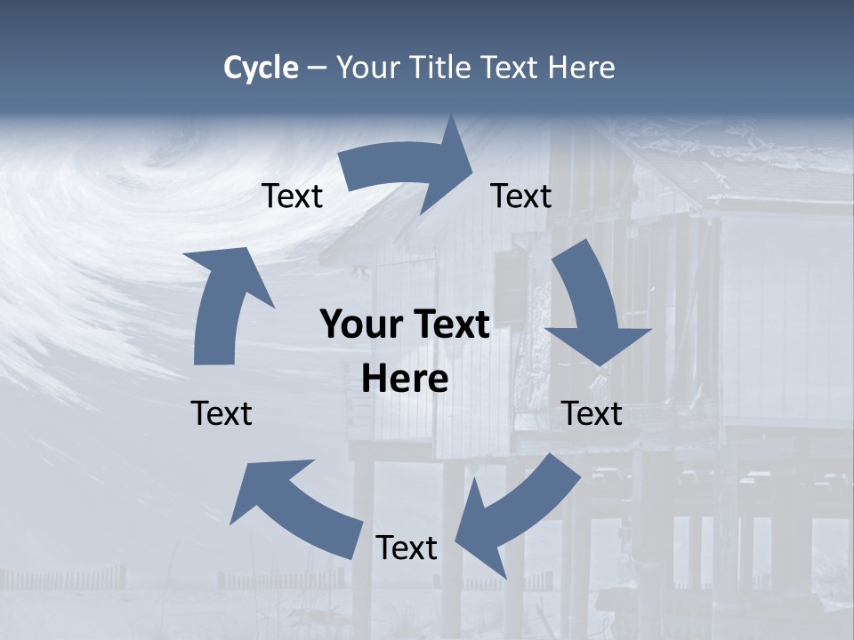 Hurricane Damaged Coastal Home With Storm Overlay PowerPoint Template