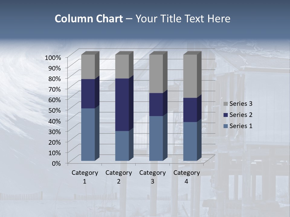 Hurricane Damaged Coastal Home With Storm Overlay PowerPoint Template