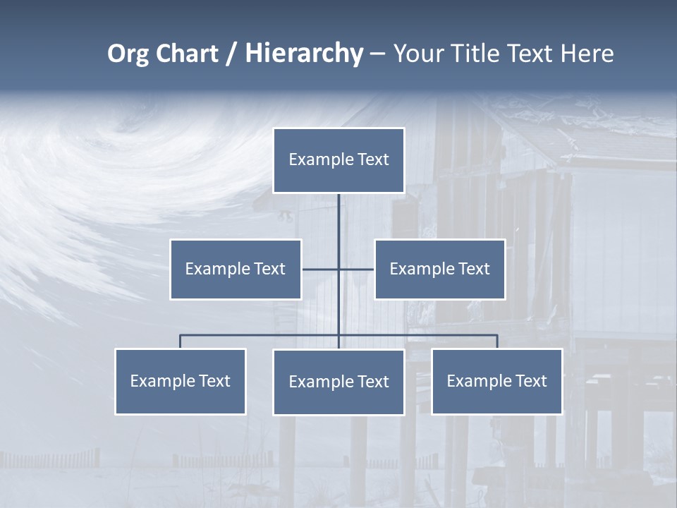 Hurricane Damaged Coastal Home With Storm Overlay PowerPoint Template