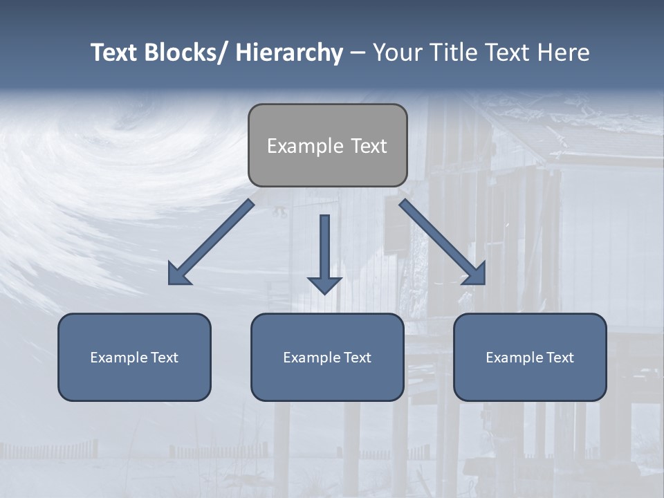 Hurricane Damaged Coastal Home With Storm Overlay PowerPoint Template
