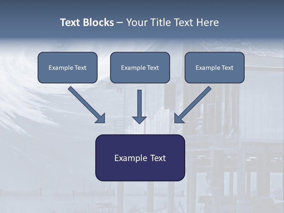 Hurricane Damaged Coastal Home With Storm Overlay PowerPoint Template