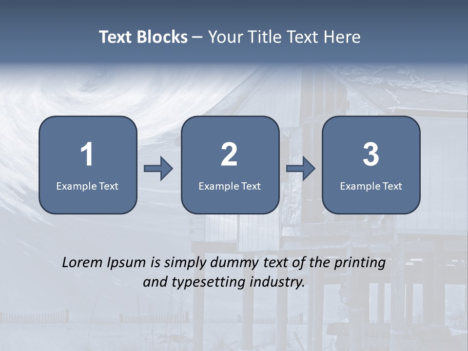 Hurricane Damaged Coastal Home With Storm Overlay PowerPoint Template